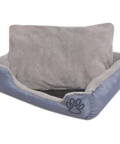 Lit pour chiens avec coussin rembourré Taille XL Gris