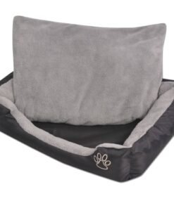 Lit pour chiens avec coussin rembourré Taille S Noir