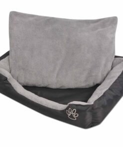 Lit pour chiens avec coussin rembourré Taille L Noir