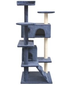 Alternative view of Arbre à chat avec griffoirs en sisal 125 cm Bleu foncé