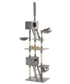 Arbre à chat avec griffoirs en sisal 230-260 cm Gris