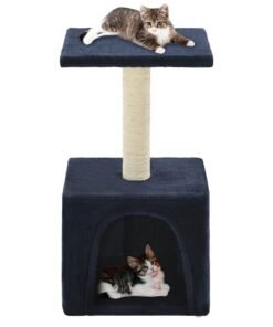 Arbre à chat avec griffoir en sisal 55 cm Bleu foncé