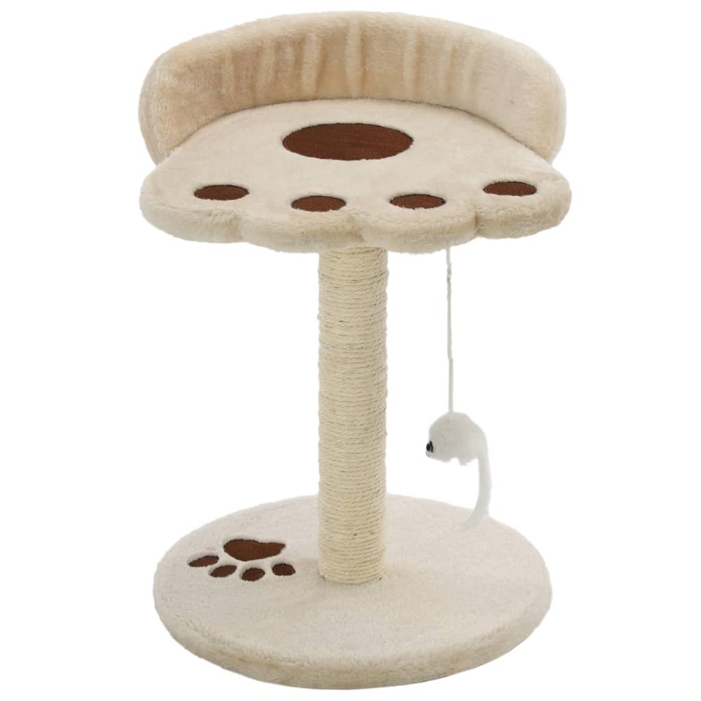 Arbre à chat avec griffoir en sisal 40 cm Beige et Marron – Image 2