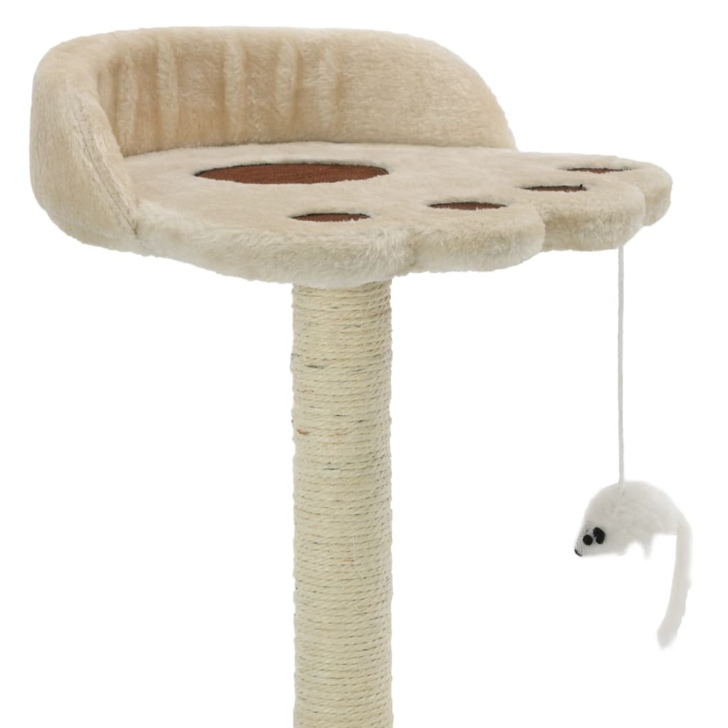 Arbre à chat avec griffoir en sisal 40 cm Beige et Marron – Image 3