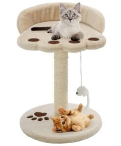 Arbre à chat avec griffoir en sisal 40 cm Beige et Marron