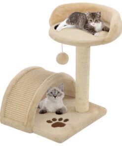Arbre à chat avec griffoir en sisal 40 cm Beige et Marron
