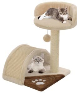 Arbre à chat avec griffoir en sisal 40 cm Beige et Marron