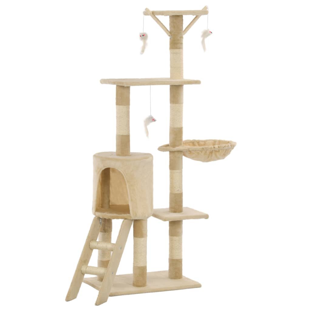 Arbre à chat avec griffoirs en sisal 138 cm Beige – Image 2