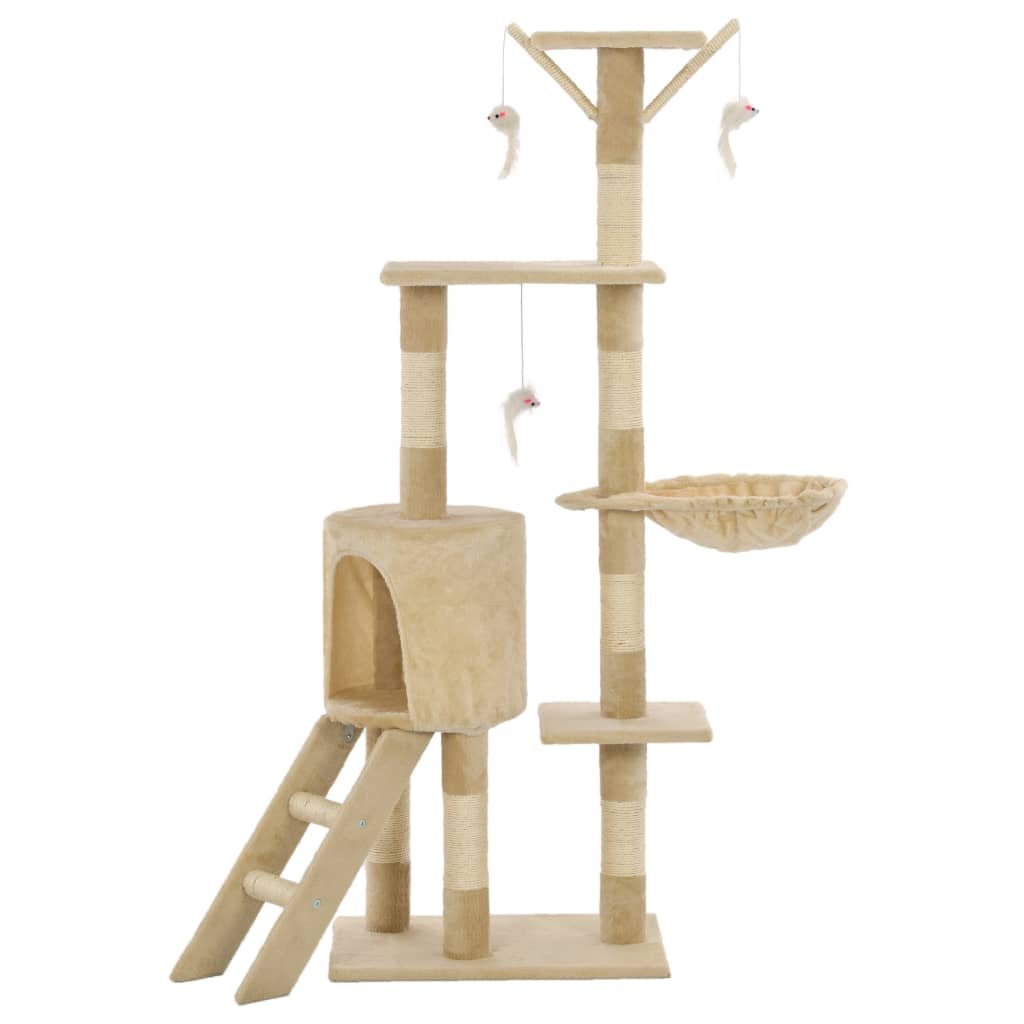 Arbre à chat avec griffoirs en sisal 138 cm Beige – Image 3