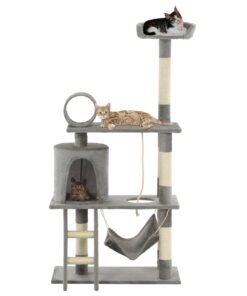 Arbre à chat avec griffoirs en sisal 140 cm Gris