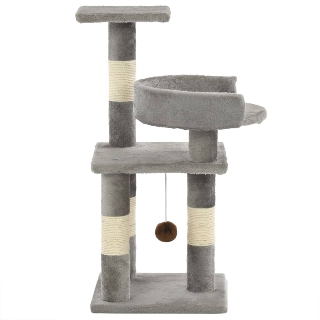 Arbre à chat avec griffoirs en sisal 65 cm Gris – Image 3