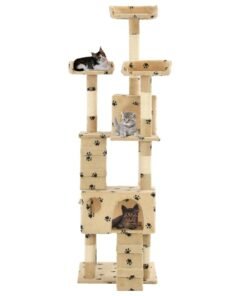 Alternative view of Arbre à chat et griffoirs en sisal 170 cm Beige Motif de pattes