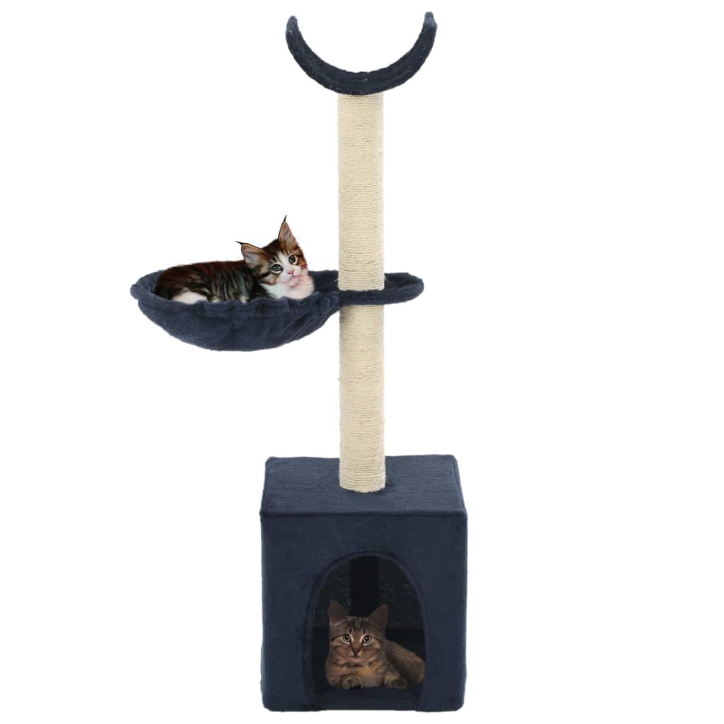 Arbre à chat avec griffoirs en sisal 105 cm Bleu – Image 2