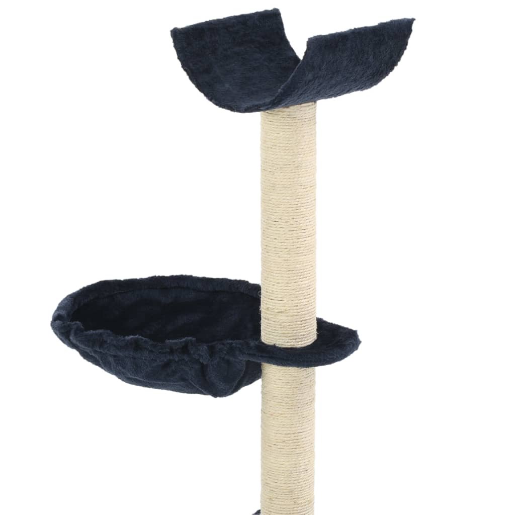 Arbre à chat avec griffoirs en sisal 105 cm Bleu – Image 4