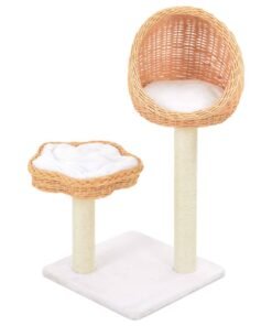 Arbre à chat avec griffoir en sisal Naturel Bois de saule