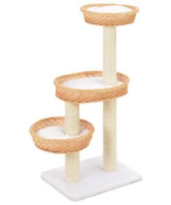 Arbre à chat avec griffoir en sisal Naturel Bois de saule
