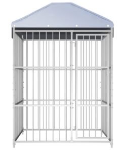 Alternative view of Chenil d'extérieur avec toit pour chiens 150x150x200 cm