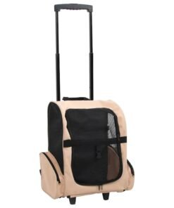 Chariot polyvalent pliable pour animaux de compagnie beige