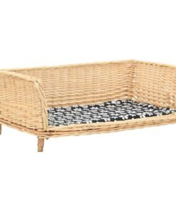 Panier pour chiens avec coussin 90x54x35 cm Saule naturel