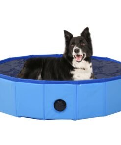 Piscine pliable pour chiens Bleu 80x20 cm PVC