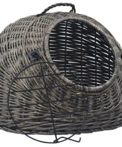 Alternative view of Cage de transport pour chats Gris 50x42x40 cm Saule naturel