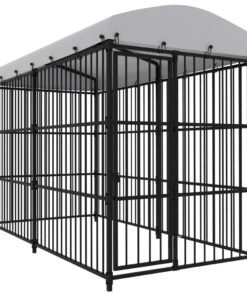 Chenil d'extérieur avec toit pour chiens 300x150x210 cm