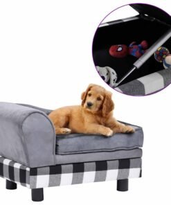 Canapé pour chien Gris 57x34x36 cm Peluche