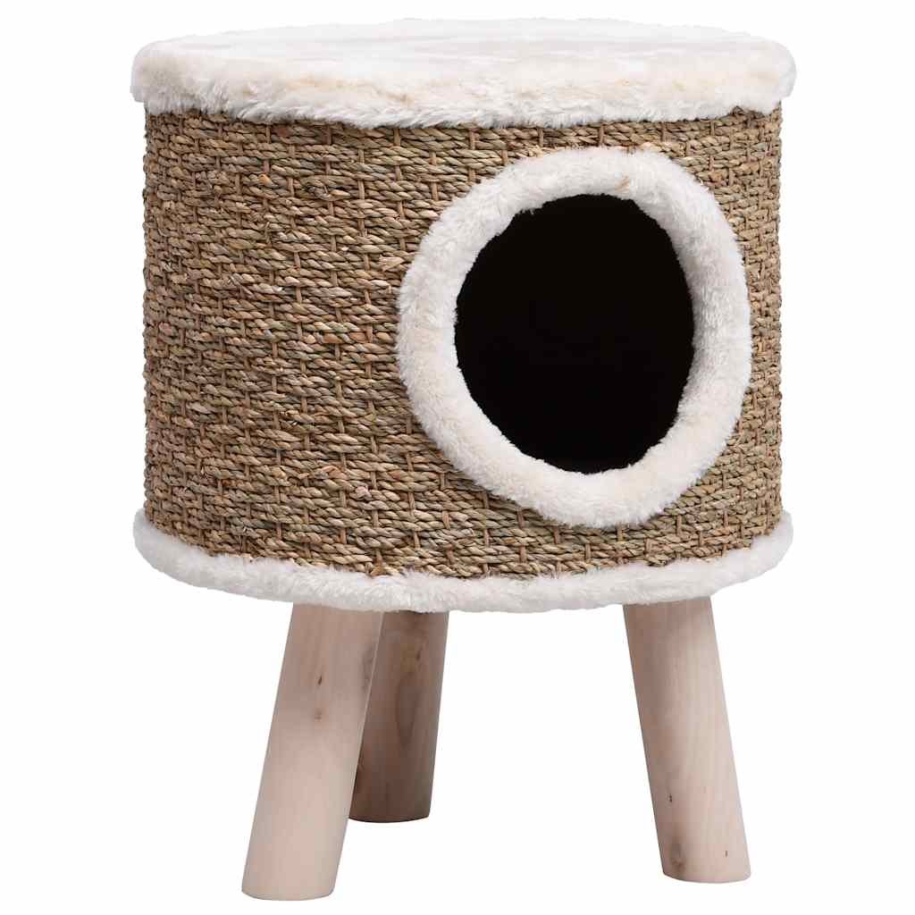 Maison pour chat avec pieds en bois 41 cm Herbiers marins – Image 2