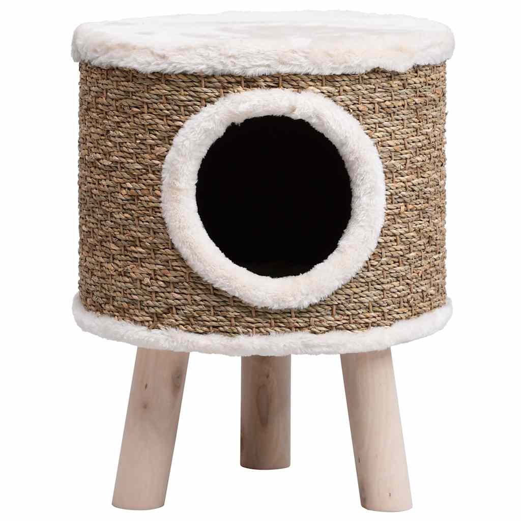 Maison pour chat avec pieds en bois 41 cm Herbiers marins – Image 3