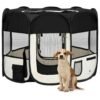 Parc pour chiens pliable avec sac de transport Noir 90x90x58 cm