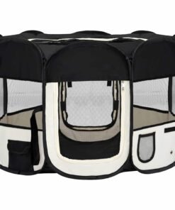 Alternative view of Parc pliable pour chien avec sac de transport Noir 110x110x58cm