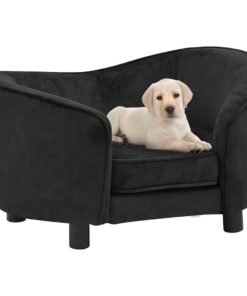Canapé pour chien Noir 69x49x40 cm Peluche