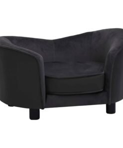 Alternative view of Canapé pour chien Noir 69x49x40 cm Peluche et similicuir