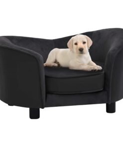 Canapé pour chien Noir 69x49x40 cm Peluche et similicuir