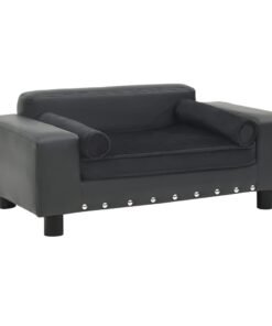 Canapé pour chien Gris foncé 81x43x31 cm Peluche et similicuir
