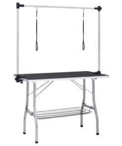 Alternative view of Table de toilettage réglable de chiens avec 2 boucles et panier