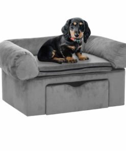 Canapé pour chien avec tiroir Gris 75x50x38 cm Peluche