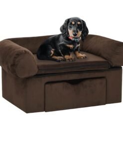 Canapé pour chien avec tiroir Marron 75x50x38 cm Peluche