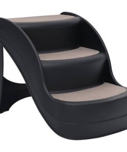 Alternative view of Escalier pliable à 3 marches pour chiens Noir