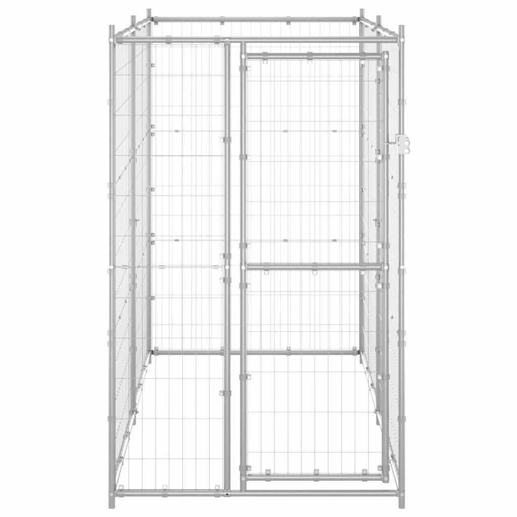 Chenil extérieur pour chiens Acier galvanisé 110x220x180 cm – Image 2