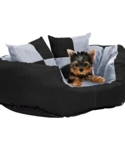 Coussin réversible lavable pour chien Gris et noir 65x50x20 cm