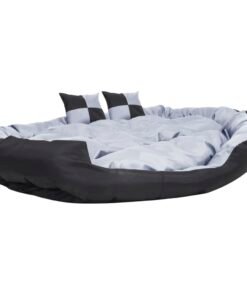 Alternative view of Coussin réversible lavable pour chien Gris et noir 150x120x25cm