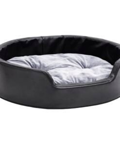 Alternative view of Lit pour chiens Noir et gris 69x59x19 cm Peluche et similicuir