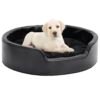 Lit pour chiens Noir 69x59x19 cm Peluche et similicuir