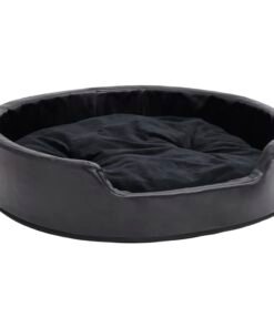 Alternative view of Lit pour chiens Noir 79x70x19 cm Peluche et similicuir