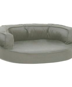 Alternative view of Matelas de lit ergonomique de chien 60x42 cm Aspect de lin Gris