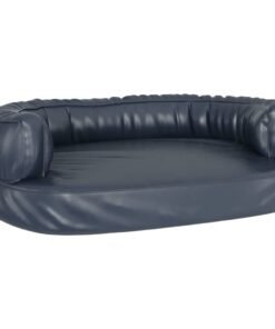 Alternative view of Lit pour chien ergonomique Mousse Bleu foncé 60x42cm Similicuir