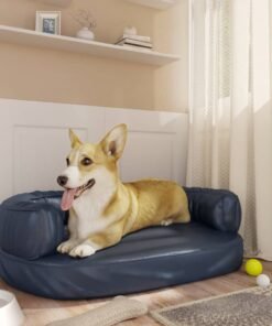 Lit pour chien ergonomique Mousse Bleu foncé 60x42cm Similicuir