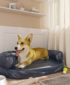 Lit pour chien ergonomique Mousse Bleu foncé 75x53cm Similicuir
