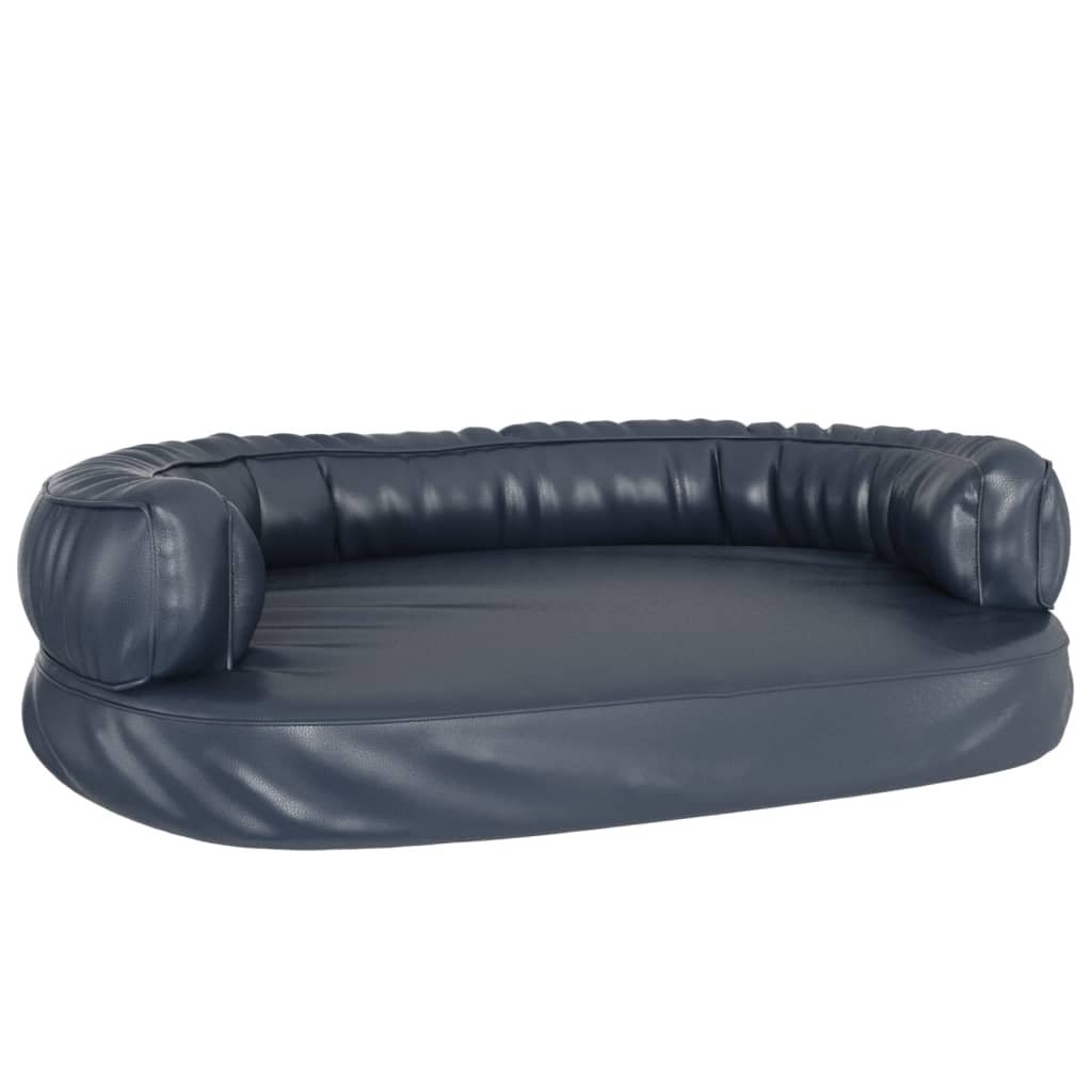Lit pour chien ergonomique Mousse Bleu foncé 88x65cm Similicuir – Image 2